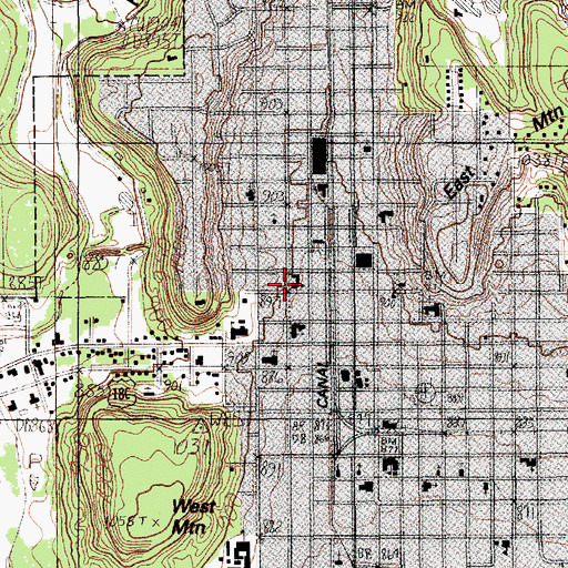 Topographic Map of First Presbyterian Church, TX