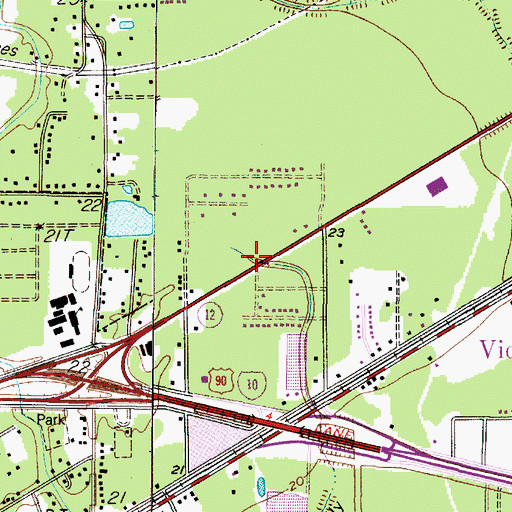 Topographic Map of Faith Tabernacle Pentecostal Church, TX