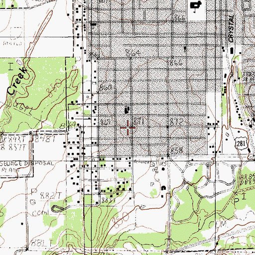 Topographic Map of Lawn Terrace Baptist Church, TX