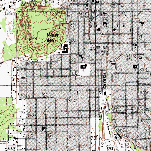 Topographic Map of West Side Baptist Church, TX
