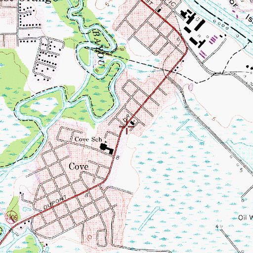 Topographic Map of Cove Baptist Church, TX