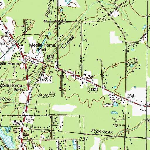 Topographic Map of Evangeline Drive Baptist Church, TX