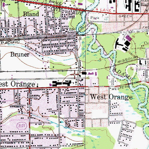 Topographic Map of First Baptist Church of West Orange, TX