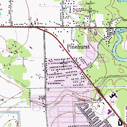 Topographic Map of Mac Arthur Heights Baptist Church, TX