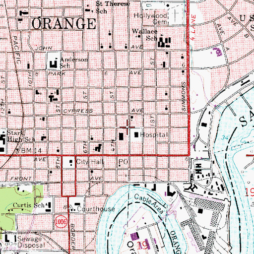 Topographic Map of Mount Calvary Baptist Church, TX