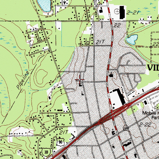Topographic Map of Parsonage Nw Baptist Church, TX