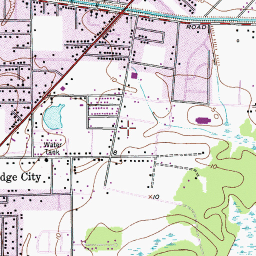 Topographic Map of Second Baptist Church, TX
