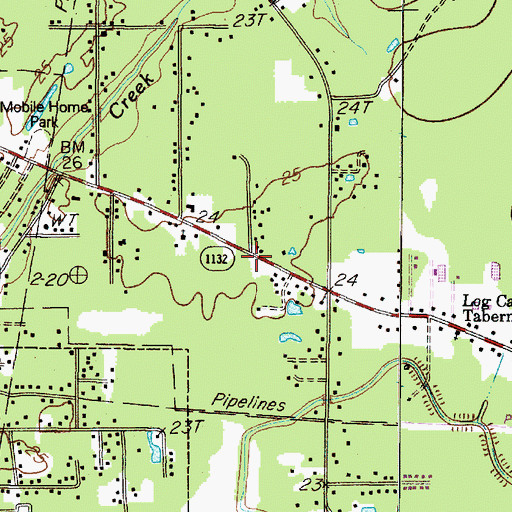 Topographic Map of Shiloh Baptist Church, TX