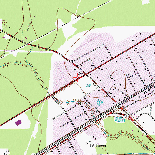 Topographic Map of Trinity Baptist Church, TX