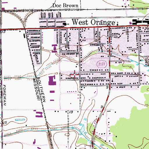 Topographic Map of Church of Christ in West Orange, TX