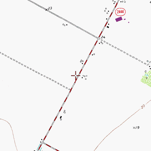 Topographic Map of Asbury United Methodist Church, TX