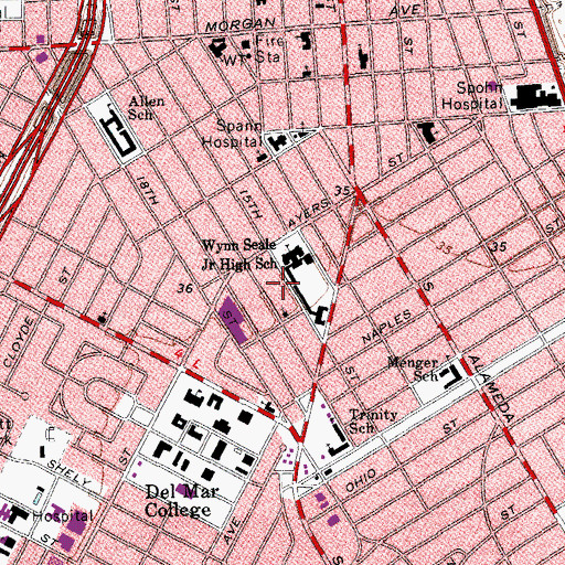 Topographic Map of El Buen Pastor United Methodist Church, TX