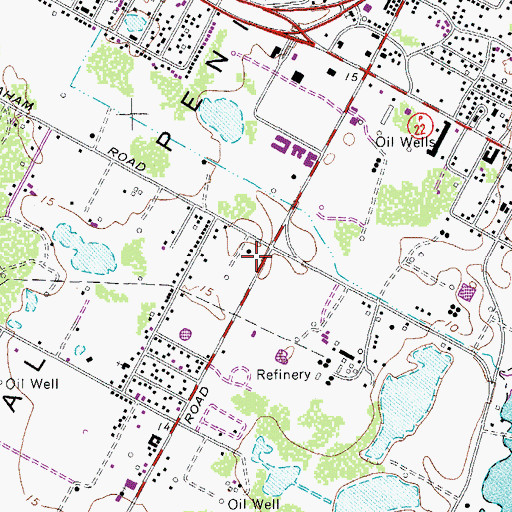 Topographic Map of Saint Peters by the Sea Methodist Church, TX