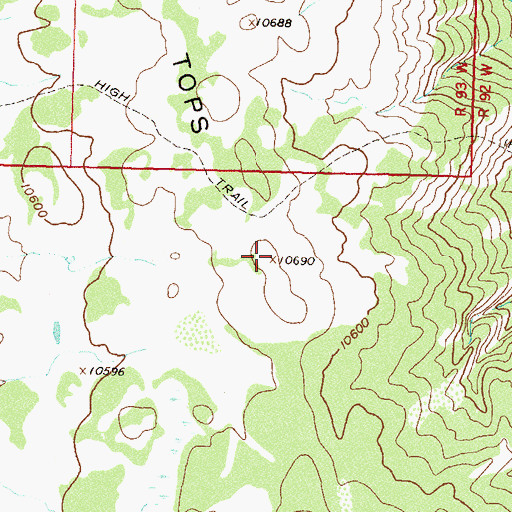 Topographic Map of The Flat Tops, CO