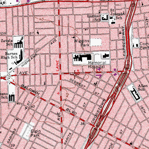 Topographic Map of Pentecostal Holiness Church, TX