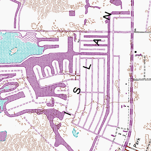 Topographic Map of Island Presbyterian Church, TX