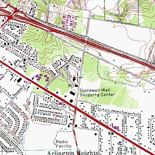 Topographic Map of Jackson Woods Presbyterian Church, TX