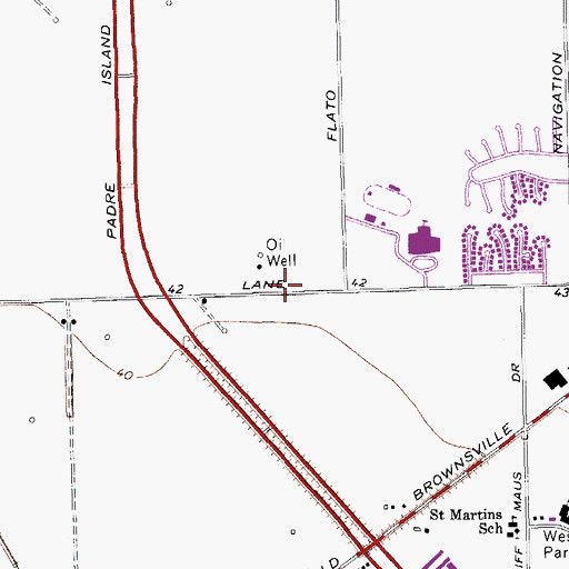 Topographic Map of Seventh Day Church of God, TX