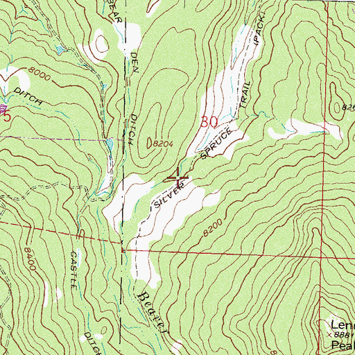 Topographic Map of Silver Spruce Trail, CO
