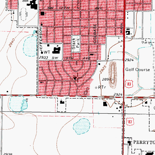 Topographic Map of Southside Baptist Church, TX