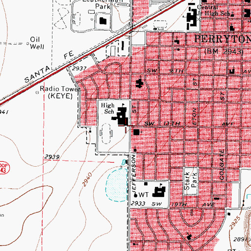 Topographic Map of Church of Christ, TX