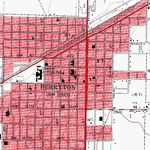 Topographic Map of Church of the Nazarene, TX
