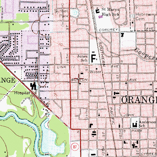 Topographic Map of Bethel Baptist Church, TX