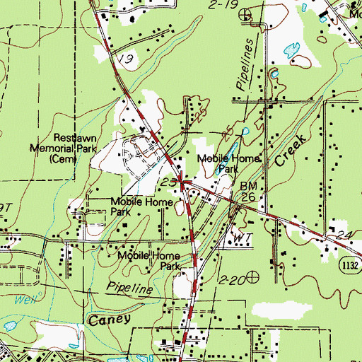 Topographic Map of Cornerstone Baptist Church, TX