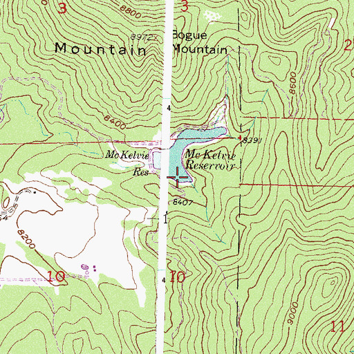 Topographic Map of McKelvie Reservoir, CO