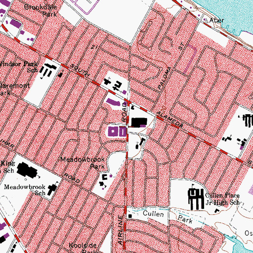 Topographic Map of Saint Bartholomews Episcopal Church, TX