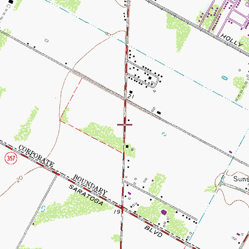 Topographic Map of Saint Marks Episcopal Church, TX