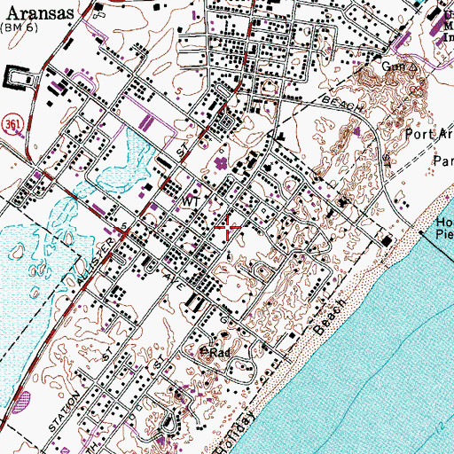 Topographic Map of Trinity by the Sea Episcopal Church, TX