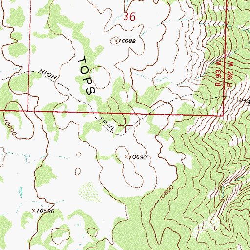 Topographic Map of High Trail, CO