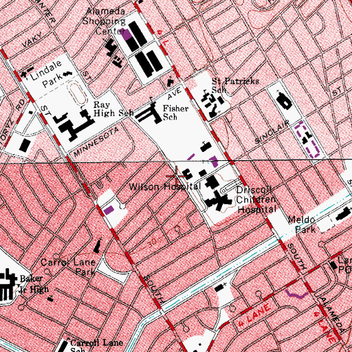 Topographic Map of Bnai Israel Synagogue, TX