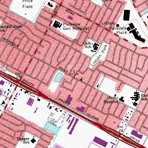 Topographic Map of Abiding Savior Lutheran Church, TX