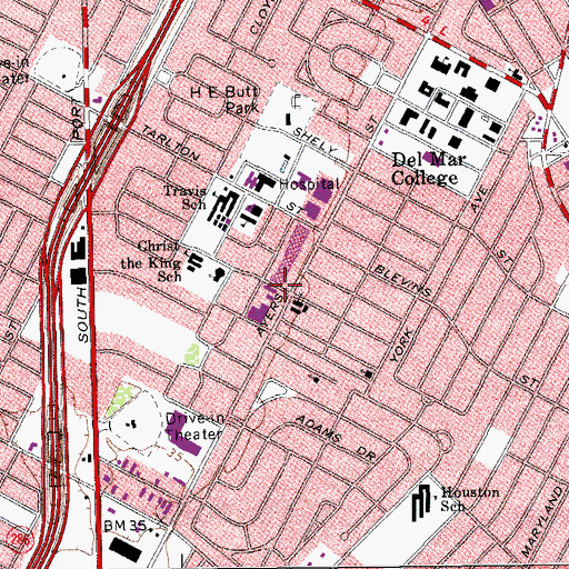 Topographic Map of Christ Lutheran Church, TX
