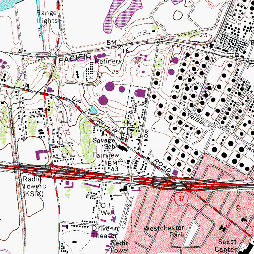 Topographic Map of Mount Olive Missionary Baptist Church, TX