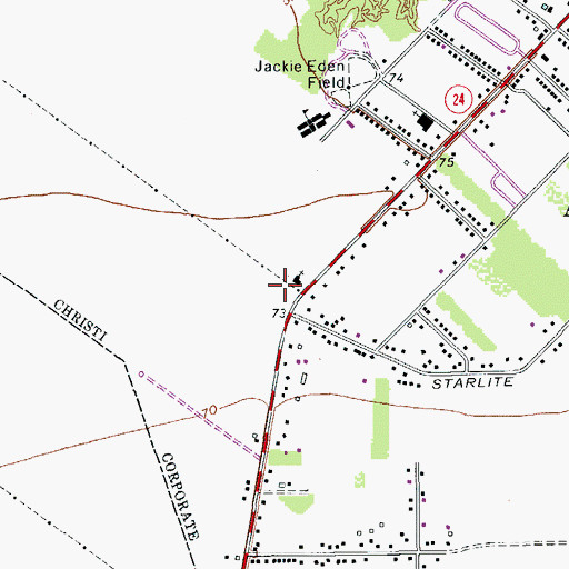 Topographic Map of Primitive Baptist Church, TX