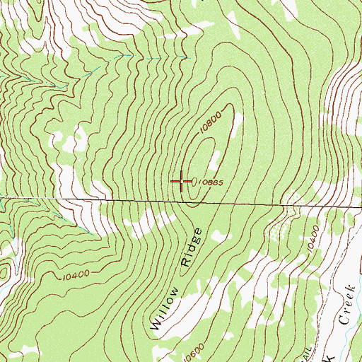 Topographic Map of Willow Ridge, CO