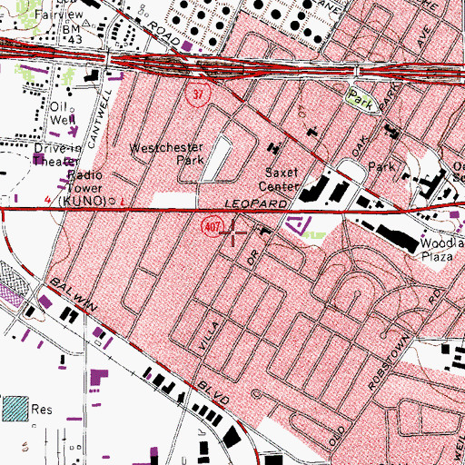 Topographic Map of West Heights Baptist Church, TX