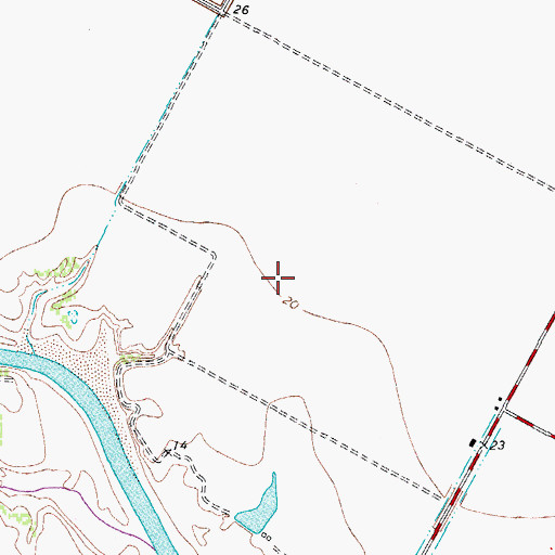 Topographic Map of Yorktown Baptist Church, TX
