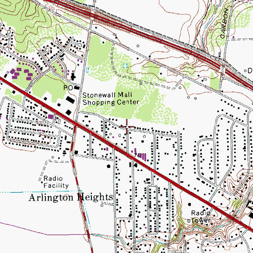 Topographic Map of Zion Memorial Baptist Church, TX