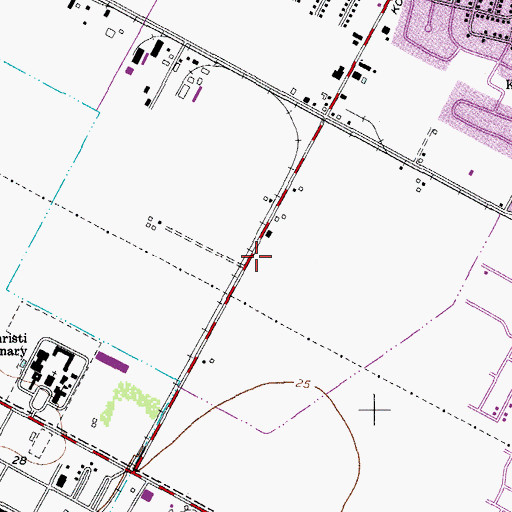 Topographic Map of Christs Church of Corpus Christi, TX