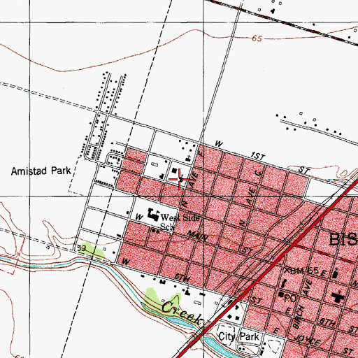 Topographic Map of Saint James Catholic Church, TX