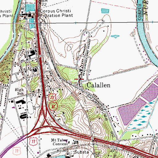 Topographic Map of Saint Marys Catholic Church, TX