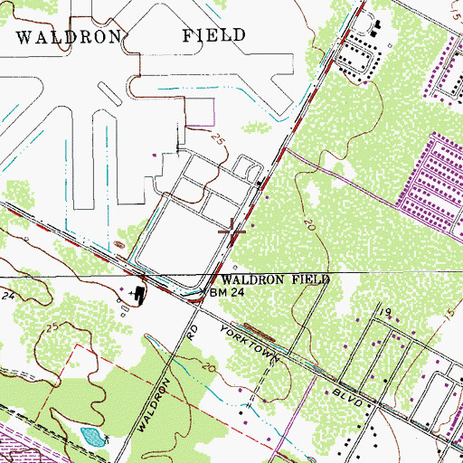 Topographic Map of Church of Christ in Flour Bluff, TX