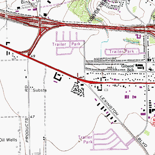 Topographic Map of Faith Baptist Church, TX