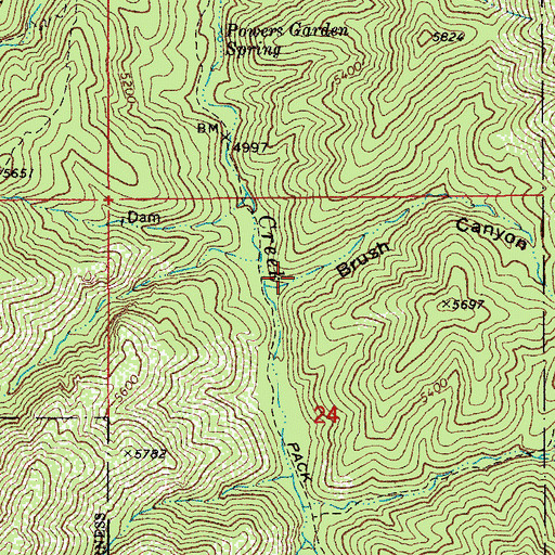 Topographic Map of Brush Canyon, AZ