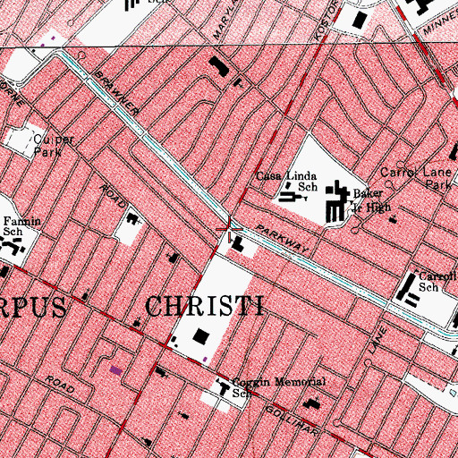 Topographic Map of Jerusalem Baptist Church, TX