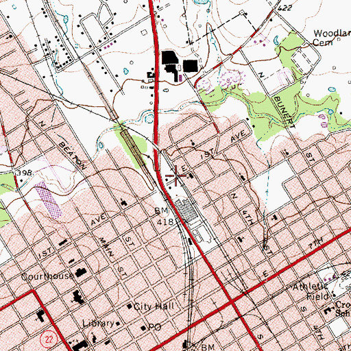 Topographic Map of Wilgo Baptist Church, TX